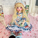 Original Design BJD Doll 1/6 SD Dolls 11.8 Inch 18 Ball Jointed Doll DIY Toys with Clothes Outfit Shoes Wig Hair Makeup,Best Gift for Girls Kids Children