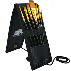 Paint Brush Set - 7 Artist Brushes for Acrylic, Oil, Watercolor, Gouache and Plein Air Painting -