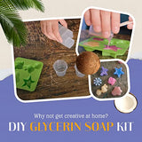 Kiss Naturals - Soap Making Kit for Kids with Organic Ingredients - STEM DIY Glycerin Soap Set: Soap, Molds, Natural Fragrances & More - Perfect for a Gift, Includes Cloth Bag - Makes 16 Soaps