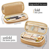 EASTHILL Big Capacity Pencil Pen Case Office College School Large Storage High Capacity Bag Pouch Holder Box Organizer Khaki