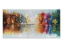 zoinart Hand-painted Textured 3D Oil Painting on Canvas Large Wall Art,30x60 inches Modern Large Paintings Abstract Canvas Art Work for Living Room Wall Decor