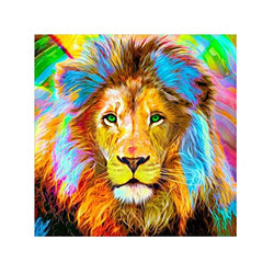 DIY 5D Painting with Diamonds Full Drill Diamond Art Kit Square Rhinestone Embroidery by Numbers for Wall Decor Lion 11.8X15.7inch