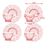Dollhouse Decoration Kitchen Accessories, 8pcs Kitchen Tea Cup Set Dish Cup Plate 1/12 Dollhouse Miniature - Pink