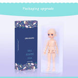 W&HH 1/6 BJD Dolls,11" 26Cm Customized Dolls,SD Doll Matte Face and Ball Jointed Body Dolls