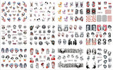 1700+ Pieces Halloween Nail Art Decal Water Transfer DIY Nail Stickers, Skull Ghost Pumpkin Bats Witch Pattern Nail Art Accessories Manicure Nail Tip Decoration