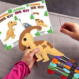 CiyvoLyeen Dinosaur Sewing Craft Kit DIY Kids Craft and Sew Set for Girls and Boys Educational Beginners Sewing Stuffed Animal Felt Plush Ornaments Set of 14