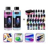 LET'S RESIN 26 Colors Alcohol Ink Set Bundle with Bubble Free Epoxy Resin, Crystal Clear Epoxy Resin