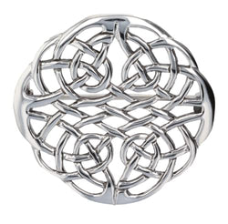 Jewelry Trends Sterling Silver Round Celtic Knot Elegant Weave Brooch Pin