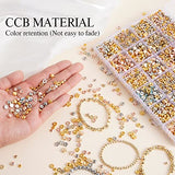 2520 PCS Gold Spacer Beads for Jewelry Making Kit, Spacer Beads for Bracelets Making (Gold, Sliver, Rose Gold, KC Gold)