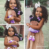 15" Soft Baby Doll Plush Toy - African American Doll Ballerina Doll Dressed in Purple for Girls