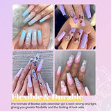 Beetles Poly Nail Extension Gel Kit, 6 Colors Clear White Nail Builder Gel Pink Nude Butterfly Poly Nail Enhancement French Manicure Kit Trial Nail Art Design Easy DIY Salon Nail At Home