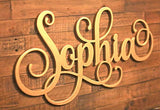 Custom Girls Name Nursery Wooden Sign, Sophia Font Personalized Nursery Decor, New Baby Gift, First Name Wood Cutout, Personalized Kids Room Sign Decor