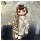 Camplab ·CAMPLAB· 17CM Handmade BJD Makeup Dolls Accessories Fashion Clothes 1/8 Mini Movable Joint Cute Dolls for Girls Child Birthday Gifts Toy Girl Gift Window Decoration Cute Big Eye Doll