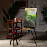 MEEDEN Studio Aluminum Single-Mast Easel, Adjustable Artist Professional Tripod Easel Floor Display Easel Stand with Swing-Out Palette Holder & Brush Rest, Hold Canvas Art up to 34''