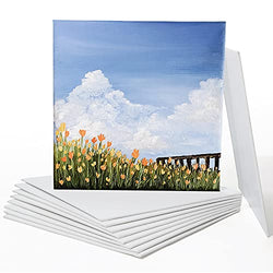 20 Pack 12x12 Inch Painting Canvas Panels, Ohuhu Canvas Panel Boards, Primed White, 100% Cotton Canvas Boards for Painting, Acrylic Paint, Oil Paint, Wet & Dry Art Media, for Artists, Beginners, Kids