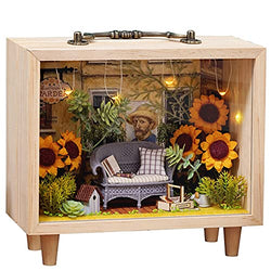 CUTEBEE Dollhouse Miniature with Furniture, DIY Wooden Dollhouse Kit Plus Dust Proof, Creative Room Idea K07
