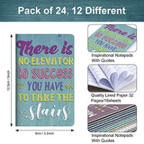 24 Pieces Inspirational Notepads Mini Motivational Notebook Small Pocket Journal Notepads Inspiring Notebook for School Office Home Travel Present Supplies, 12 Styles