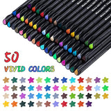 50 Colors Journal Planner Pens, Colored Pens Fine Point Markers Drawing Pens Porous Fineliner Pen for Bullet Journaling Writing Note Taking Calendar Coloring