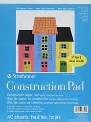 Strathmore 27-309 100 Series Youth Construction Paper Pad, 9"x12" Tape Bound, 40 Sheets