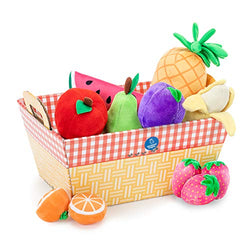 Educational Insights Plush Fruit Basket 12-Piece Set, Pretend Play Food, Early-Learning Skills, Ages 2+