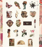 DESEACO Vintage Fairy Tale Paradise Flower Washi Sticker Pack | Artsy Retro Decals Elegant Decoration Collection with Assorted Butterfly Floral Lady Dowager Portraits (Fairy Fantasy Garden 120 Pcs)