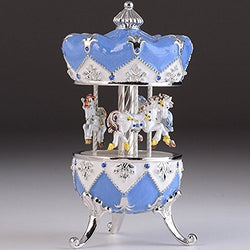 Blue Carousel with music vintage circus style