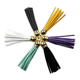 100PCS Multi-Colors Faux Suede Leather Tassel Craft Pendants with Gold Caps for Cellphone Straps,