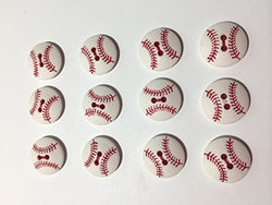 Baseball Buttons Set of 12 Sew Thru 5/8" Diameter by Buttons Galore - 882 E