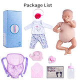 JIZHI 17 Inch Realistic Newborn Baby Dolls Lifelike Reborn Baby Dolls with Carrier & Feeding Kit Real Life Baby Doll Gift for Collection & Kids Age 3+