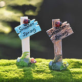 IYSHOUGONG 6 Pcs Resin Sign Board Bonsai Figurines Micro Landscape Crafts Signboard Miniatures Fairy Garden Ornaments for Dollhouse Plant Pot, Home Decoration