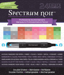 Crafter's Companion Spectrum Noir Alcohol Markers, Lights, 24 Per Package