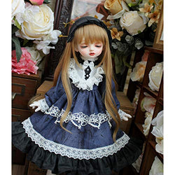 XSHION 1/3 BJD Doll Clothes Set, Vintage Graffiti Lined Dress Costume Outfit Set for 1/3 Ball Jointed Doll Clothes Dress Up Accessories