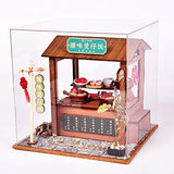 Dollhouse Miniature with Furniture,DIY 3D Wooden Doll House Kit Street Food Series Style Plus with Dust Cover and LED,1:24 Scale Creative Room Idea Best Gift for Children Friend Lover BM830