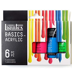 Liquitex BASICS 6 Tube Acrylic Paint Set, 22ml, Fluorescent