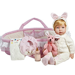 Paradise Galleries Molly & Fluffy Soft Baby Doll. 17 inch weighted baby doll comes with 8 Accessories. Age 3+