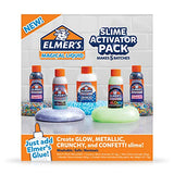 Elmer’s Slime Activator Variety Pack | Magical Liquid Glue Slime Activator, 5 Count, Makes Confetti, Glow In The Dark, Metallic, and Crunchy Slime