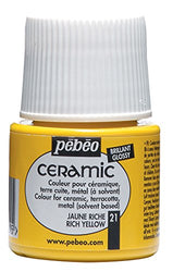 Pebeo Ceramic Enamel Effect Paint, 45 mL, Rich Yellow