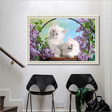 5D Diamond Painting for Adult DIY Full Diamond Painting Kit Lovely Cats Diamond Art by Numbers Full Drill Diamond Embroidery Wall Decor (11.8X15.7inch)