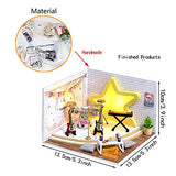 ZXBB DIY Dollhouse Miniature Kit with Dust Proof Rock Band Dolls House Furniture LED Lights Hand Craft Puzzle Model Birthday Gift for Children Girl Boy