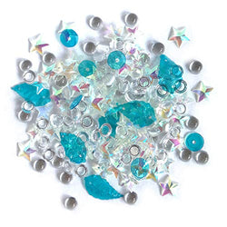 Buttons Galore Sparkletz Salt Water- Clear Acrylic Gems, Sequins, Flat Back Pearls - 3 Packs 36