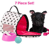 Adora Amazing Pets “Sadie the Black Schnauzer” – 18” Doll Accessory includes 4.5" Dog, Dog Carrier, Collar, Leash, Ball, Wooden Bowl and Bone (Amazon Exclusive) 218881