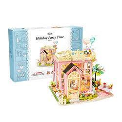 Rolife DIY Miniature Dollhouse Kit for Adults-1:22 Mini House Kit-Wood Tiny House Kit(Holiday Party Time)