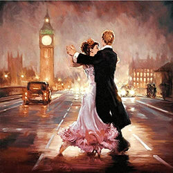 LSDAMW 40x50cm DIY 5D Diamond Painting by Number Kits Cross Stitch Rhinestone Embroidery Pictures Arts Craft for Home Wall Decor Gift Dance in Front of Big Ben