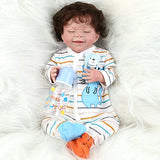 Reborn Baby Dolls Realistic Newborn Baby Doll Boy, 19 Inch Life-Like Sleeping Baby Doll That Look Real, Vinyl Reborn Bebes with Soft Full Body,Movable Head & Limbs,Rooting Hair,Accessories,Gift Box
