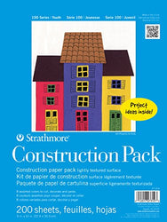 Strathmore 100 Series Youth Construction Paper Pack, Bulk Pack 200 Sheets