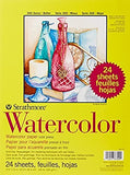 Strathmore 105-210-1 Watercolor Cards, Cold Press, 5" x 6.875", White & 300 Series Watercolor Paper Pad, 9x12 inches, 24 Sheets (140lb/300g) - Artist Paper for Adults and Students
