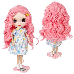 AIDOLLA Doll Wig Hairpiece Curly Hair 24-25cm for 1/6 Blyth Dolls Wigs Brick Dolls Accessories