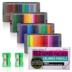 Feela 152 Colored Pencils with Pencil Sharpener Premium Soft Core Colors Pencils Set for Adult