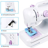 Sewing Machine Portable (12 Stitches, 2 Speeds, Foot Pedal) Electric Overlock Stitch Sewing Machines Mini Embroidery Multifunctional Handheld/Household Tool/Black Thread Gift