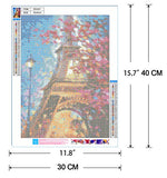 DIY 5D Eiffel Tower Paris Diamond Painting for Adult by Number Kits Full Drill Round Landscape Rhinestone Picture Arts Craft for Home Wall Decor(ZSH021)
